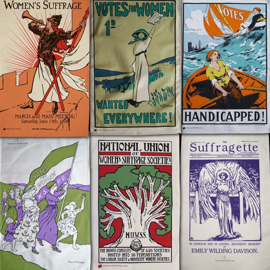 Suffragette poster tea towels