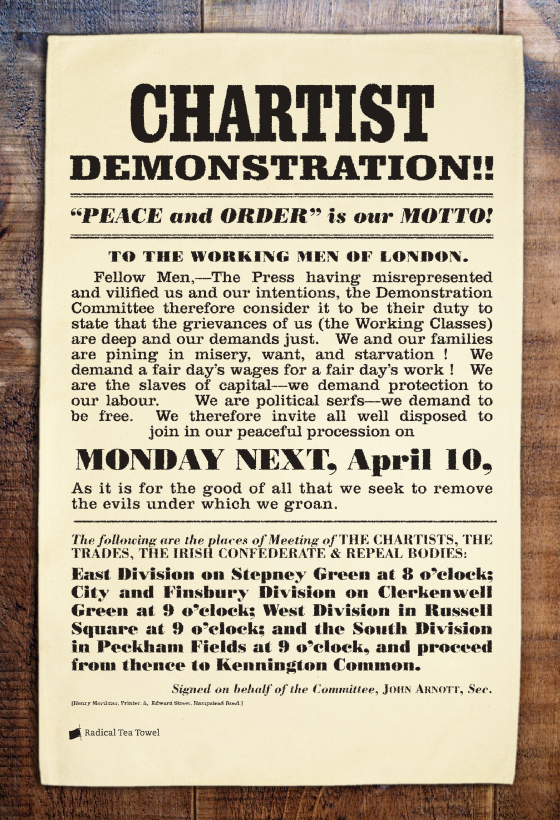 Chartist Demonstration Tea Towel Chartist Demonstration Tea Towel