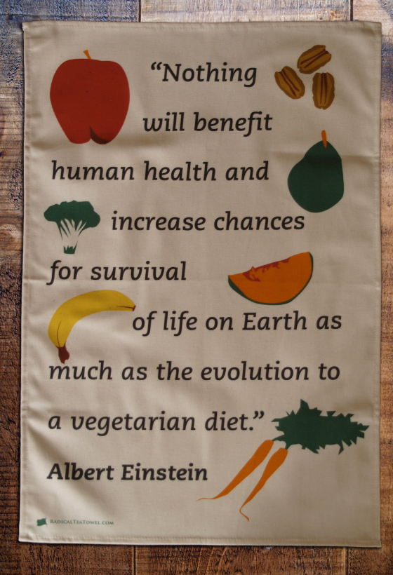 Einstein Vegetarian tea towel