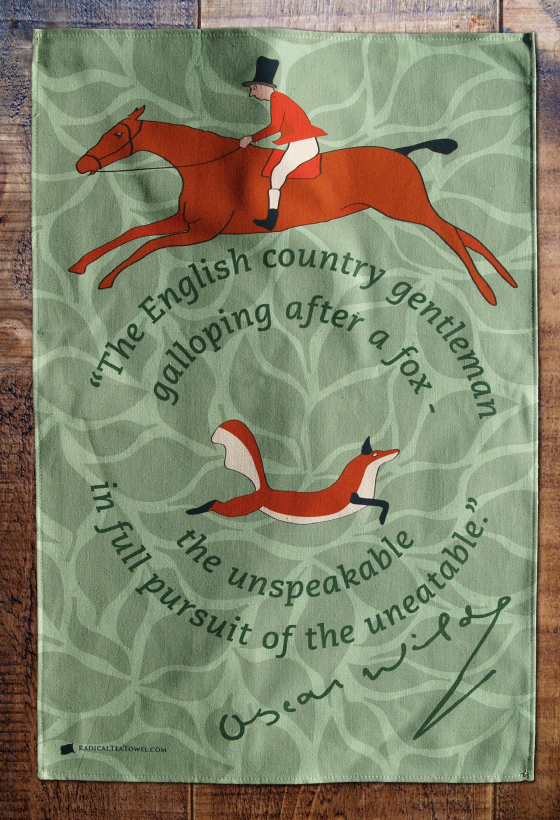 Fox Hunting tea towel