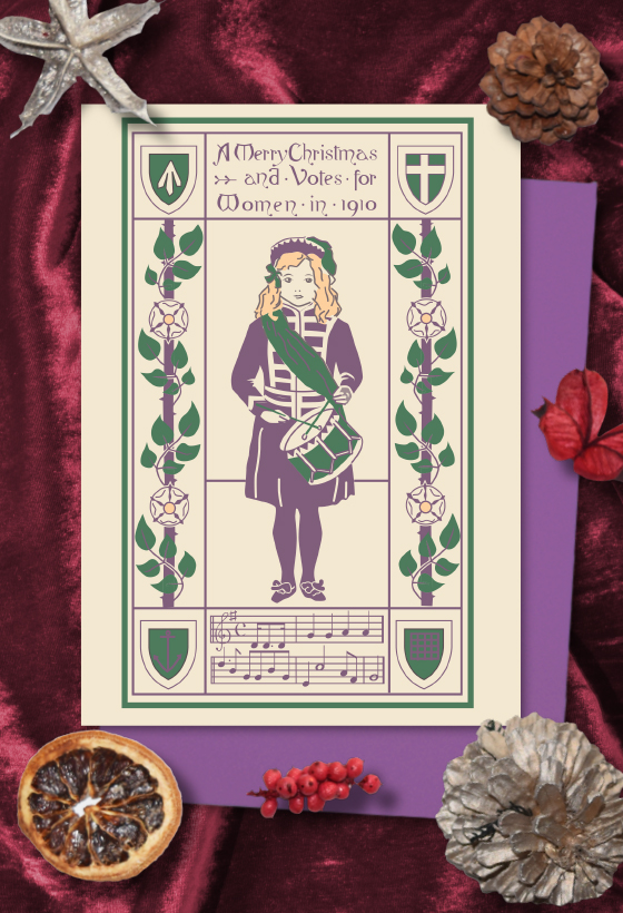 Suffrage Drummer Girl Christmas Cards Suffrage Drummer Girl Christmas Cards